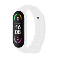 FIXED Silikonový řemínek Silicone Strap pro Xiaomi Band 7/Mi Band 6/Mi Band 5, bílý FIXSSTB-989-WH