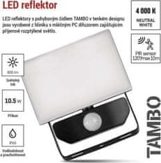 Emos LED reflektor TAMBO s pohybovým čidlem, 10,5W, černý, neutrální bílá