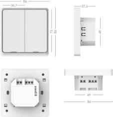 Immax NEO SMART vypínač 2-tlačítkový Wi-Fi, 230V, TUYA