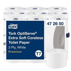 Tork Toaletní papír "OptiServe", bílá, bezdutinkový, průměr 13,1 cm, 3 vrstvy, 18 x 550 útržků, systém T7, Premium, 472650