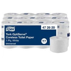 Tork Toaletní papír "OptiServe", bílá, bezdutinkový, průměr 13,1 cm, 1 vrstva, 24 x 1250 útržků, systém T7, Universal, 472620