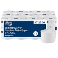 Tork Toaletní papír "OptiServe", bílá, bezdutinkový, průměr 13,1 cm, 2 vrstvy, 24 x 820 útržků, systém T7, Advanced, 472630