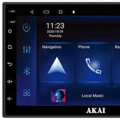 Akai Autorádio , CA-2DIN7064A, android, ovládání na volantu, FM, USB, Bluetooth