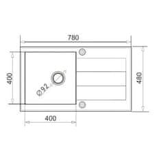 PYRAMIS Granitový kuchyňský dřez SENAR/SPARTA 78 x 48 PLUS CARBON (70.053.001)