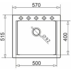 PYRAMIS Granitový kuchyňský dřez SIROS 57x51,5 1B BLACK EDITION VULCANO 70169002