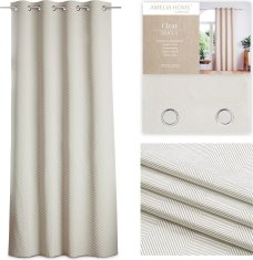 AmeliaHome Závěs Clear s průchodkami 140x250 cappuccino/bílý