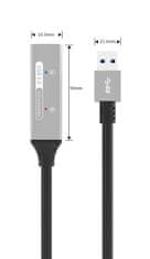 PremiumCord USB 3.2 repeater a prodlužovací kabel Male-Female, 5Gbps Aluminium 10m