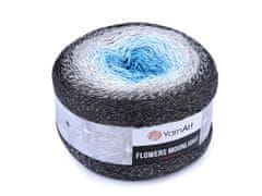 YarnArt Pletací příze Flowers Moonlight 260 g - (3251) modrá azuro šedá