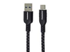 PremiumCord kabel USB-C - USB 3.0 A (USB 3.2 generation 1, 3A, 5Gbit/s), bavlněný oplet, 2m