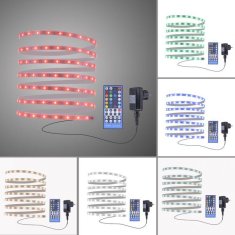 PAUL NEUHAUS JUST LIGHT LED pásky vícebarevné 5 m s dálkovým ovladačem stmívatelné RGB 3000K LD 18950-70