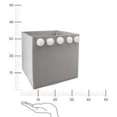 Intesi Box / Krabice do regálu šedá s bambulkami