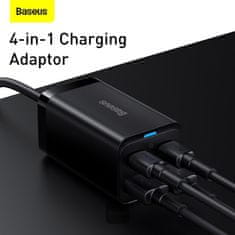 Baseus rychlonabíječka do sítě GaN3 Pro, 2x USB-C, 2x USB 65W černá