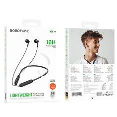 Borofone Bezdrátová sportovní sluchátka BE70 Light bluetooth černá