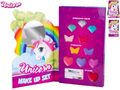 Unicorn make-up paletka s očními stíny 4 ks,třpytkami na oči 3 ks,lesky na rty 4 ks