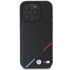 Bmw Hard obal na iPhone 16 PRO 6.3" BMW M MagSafe Carbon Tricolor Stripe Černé