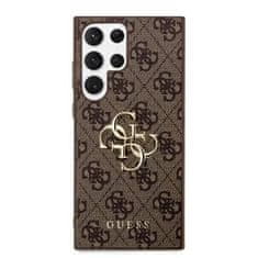 Guess hard silikonové pouzdro Samsung Galaxy S24 ULTRA brown 4G Big Metal Logo