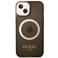 Guess GUHMP14SHTCMK hard silikonové pouzdro iPhone 14 6.1" black Gold Outline Translucent MagSafe