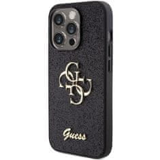 Guess hard kryt na iPhone 15 PRO 6.1" Black Glitter Script Big 4G