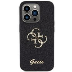 Guess hard kryt na iPhone 15 PRO 6.1" Black Glitter Script Big 4G