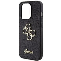 Guess hard kryt na iPhone 15 PRO 6.1" Black Glitter Script Big 4G