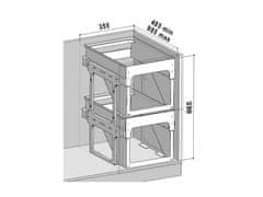 Sinks EK9104 TANDEM FRONT 40 ANTA UNICA Odpadkový koš - sorter, vestavný, výsuvný 2x16l + 1x34l