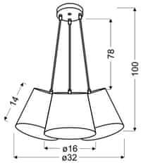 Intesi Závěsná lampa River 3x40W E27