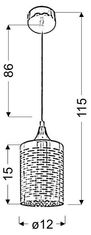 Intesi Závěsná lampa Sand 12 1x40W E27 chrom