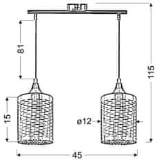 Intesi Závěsná lampa Sand 2x40W E27 chrom