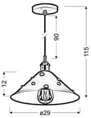 Intesi Scrimi 4 29 závěsná lampa 1x40W E27 černá