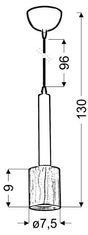 Intesi Závěsné svítidlo Tantalus 7,5 cm 1x50W GU10 světlo káva + dřevo