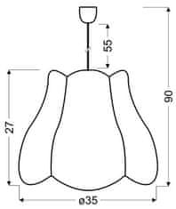 Intesi Zuza 35 závěsná lampa 1x60W E27 růžová