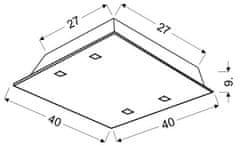 Intesi Stropní svítidlo Krystaly 40x40 2x60W E27