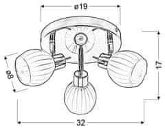 Intesi Stropní svítidlo Tyče 3x40W G9 chrom (bż)