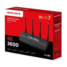 WiFi router TP-Link MERCUSYS MR27BE BE3600 WiFi 7, 1x 2.5GLAN, 2x GLAN, 1x 2.5GWAN, 2,4/5GHz