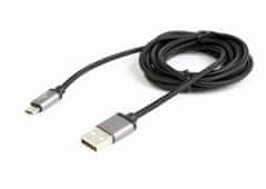 CABLEXPERT GEMBIRD kabel USB A Male/Micro USB Male 2.0, 1,8m, opletený, černý, blister