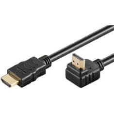 PremiumCord Kabel HDMI High Speed+Ethernet zlacený zahnutý konektor 90° 1m