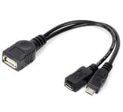 PremiumCord USB redukce kabel USB A/female+Micro USB/female - Micro USB/male OTG