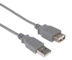 PremiumCord USB 2.0 kabel prodlužovací, A-A, 1m