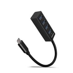 HUE-M1C, 4x USB 3.2 Gen 1 MINI hub, kovový, kabel USB-C 20cm