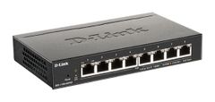 D-Link DGS-1100-08PV2 Smart Switch, 8x 1000Base-T 802.3at PoE, 64W PoE budget, Fanless