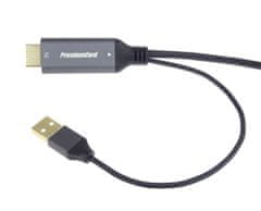 PremiumCord HDMI2.0 na USB-C kabel pro monitory s USB-C konektorem, 4K@60Hz,1080p Aluminium 2m