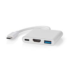 Nedis CCGB64770WT01 - USB Adaptér| USB 3.2 Gen 1 | USB-C Zástrčka | USB-A Zásuvka /USB-C Zásuvka / Výstup HDMI | 0.10 m|