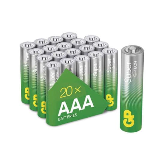 GP Alkalická baterie GP Super Alkaline AAA (LR03), 20 ks