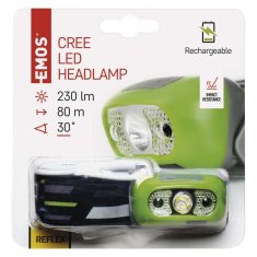 Emos CREE LED nabíjecí čelovka P3534, 230 lm, 80 m, Li-Pol 1200 mAh