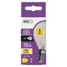 Emos LED žárovka Filament Mini Globe / E14 / 1,8 W (25 W) / 250 lm / teplá bílá