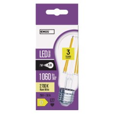 Emos LED žárovka Filament A60 / E27 / 7 W (75 W) / 1 060 lm / teplá bílá