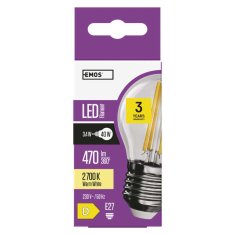 Emos LED žárovka Filament Mini Globe / E27 / 3,4 W (40 W) / 470 lm / teplá bílá