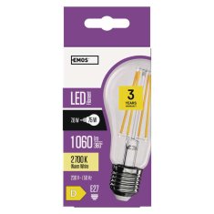 Emos LED žárovka Filament A60 / E27 / 7,8W (75W) / 1060 lm / teplá bílá