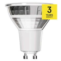 Emos LED žárovka Classic MR16 stříbrná/ GU10 / 3 W (32 W) / 345 lm / neutrální bílá