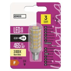 Emos LED žárovka do digestoře Classic JC / E14 / 4,5 W (40 W) / 465 lm / teplá bílá